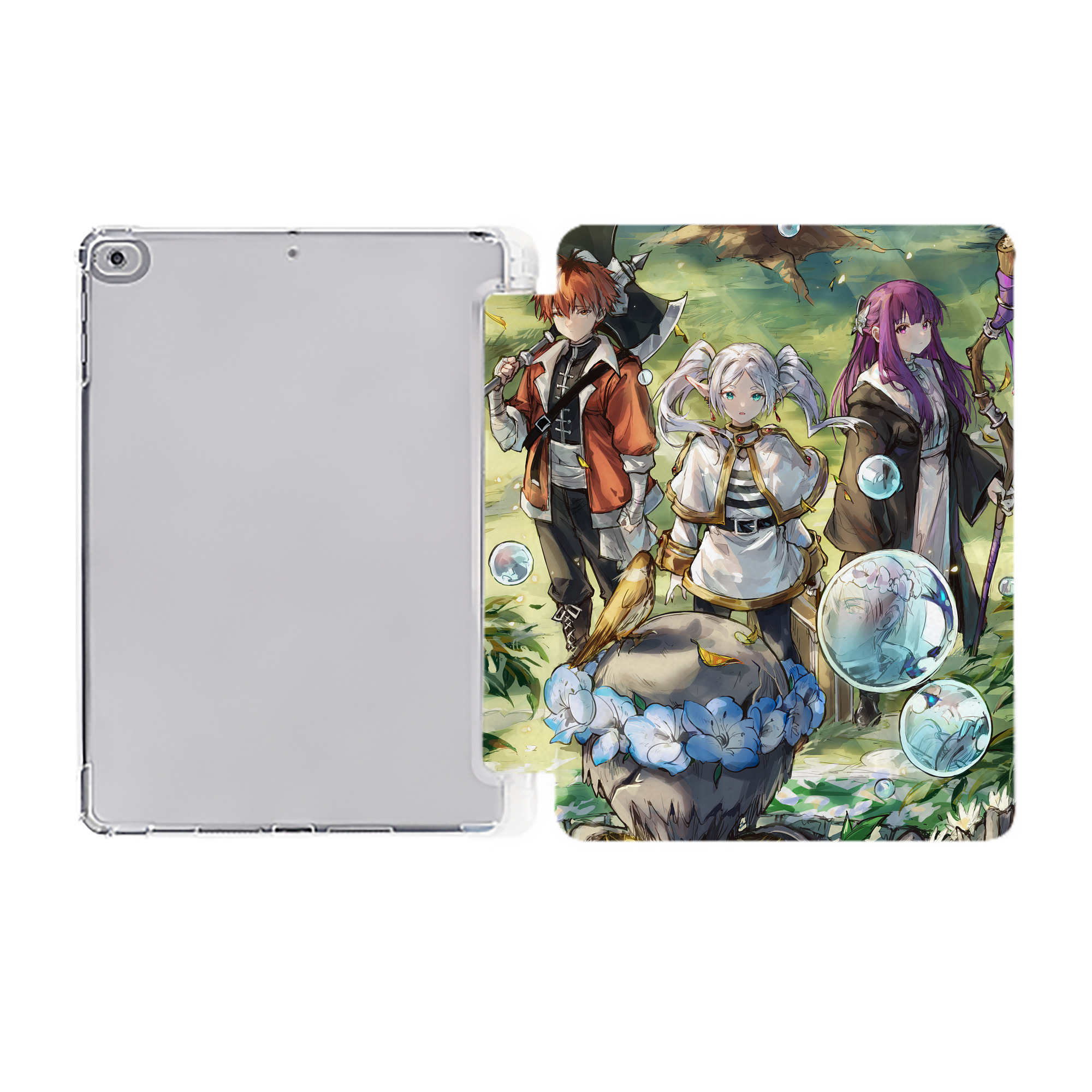 （画像用） 葬送のフリーレン Frieren IPad ケース ペン収納付き 三つ折りスタンド PUレザー×シリコン 対応機種9.5/10.5/10.9インチ